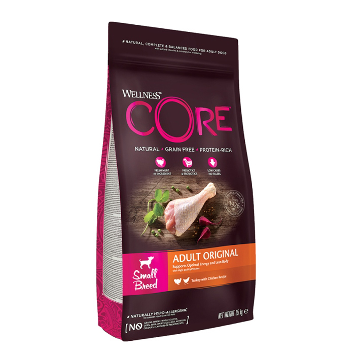 Wellness Core Xira trofi Skulou Adult Original Small Breed Glopoula 1.5Kg